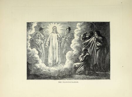 Christian illustration. Retro and old imageの写真素材