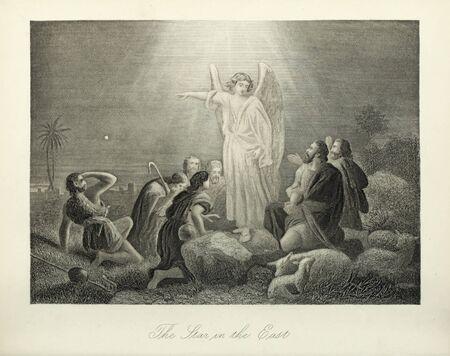 Christian illustration. Retro and old imageの写真素材