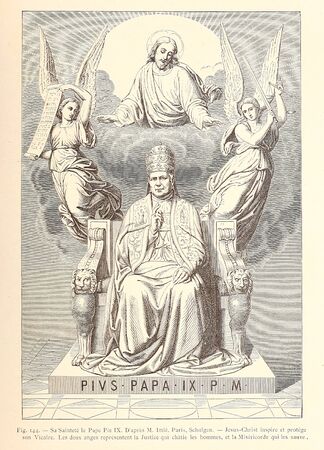 Christian illustration. Retro and old imageの写真素材