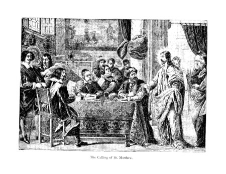 Christian illustration. Retro and old imageの写真素材