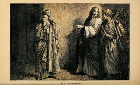 Christian illustration. Retro and old image