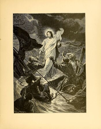 Christian illustration. Retro and old imageの写真素材