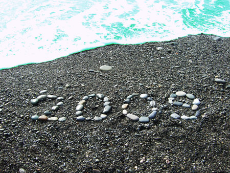2009 from a pebbles on a beach