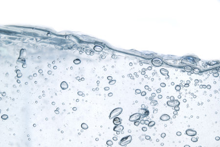 wave with bubbles over white