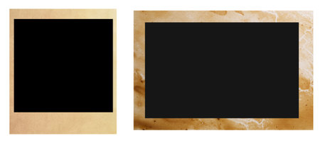 old photo frames isolated on whiteの写真素材