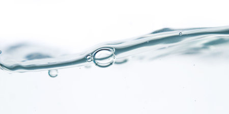 water and bubbles over white backgroundの写真素材