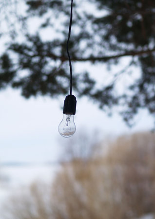 lamp over nature background