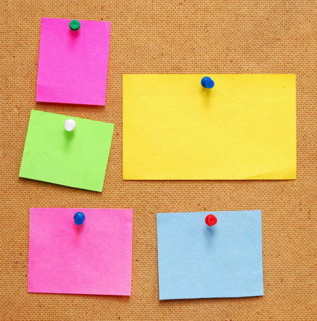 empty notes on wooden background