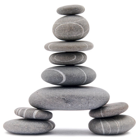 pebbles isolated on white backgroundの写真素材