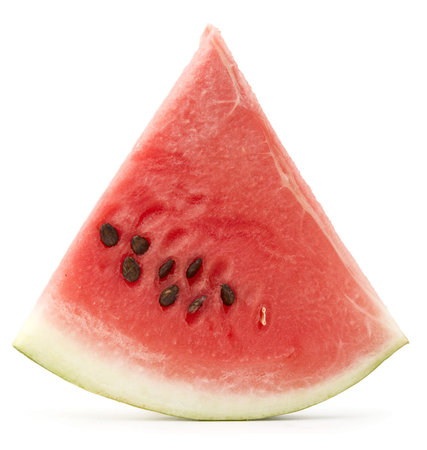watermelon slice isolated on whiteの写真素材