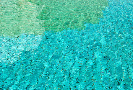 azure water in the poolの写真素材