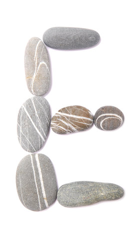 pebble e isolated on whiteの写真素材