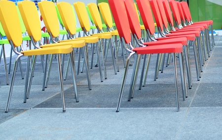 multicolored chairsの写真素材
