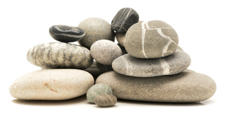pebbles isolated on a white backgroundの写真素材