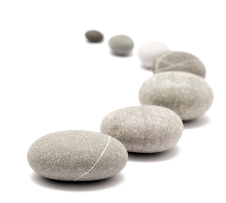 round stones isolated on whiteの写真素材