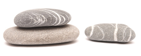 sea stones isolated on white backgroundの写真素材