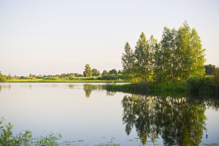morning on a lakeの写真素材