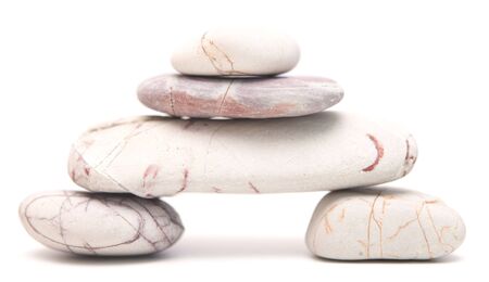 stone tower isolated on white backgroundの写真素材