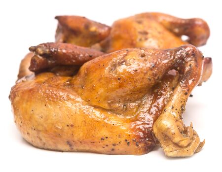 grilled chicken meat isolated on white backgroundの写真素材