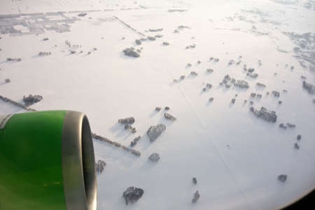 View from an airplane windowの写真素材
