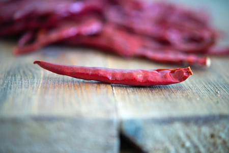 chili pepper on wooden table