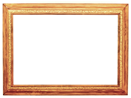 golden frame isolated on white background