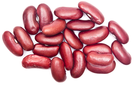 red kidney beans isolated on white backgroundの写真素材