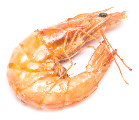king grilled shrimp isolated on white backgroundの写真素材