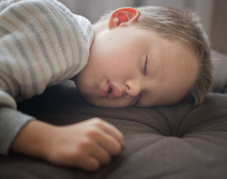 close up shot of cute sleeping boy