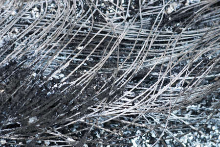 close up shot of burned steel cord