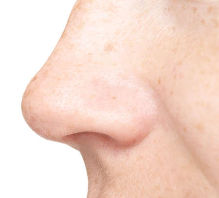 woman nose isolated on white background