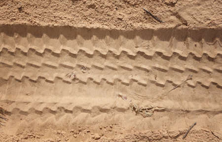 tire track on the sand
