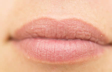 close up of woman lipsの写真素材