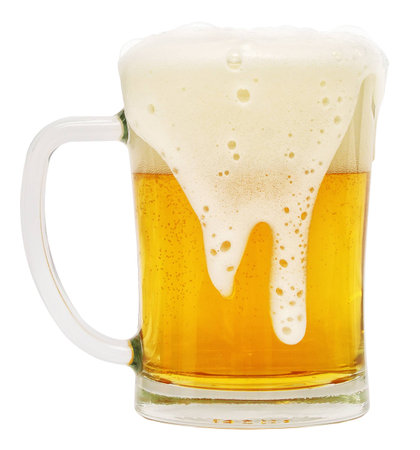 light beer isolated on white backgroundの写真素材