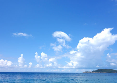 beautiful sea and blue skyの写真素材