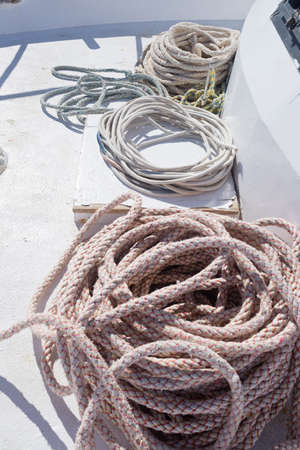 close up of boat ropes