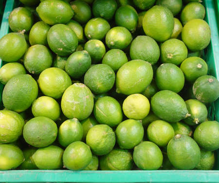 close up of limes on market