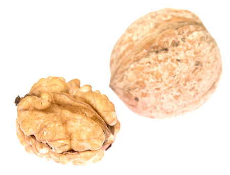Walnuts isolated on white background