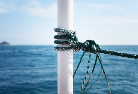 Close up shot of knot on a boat