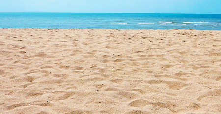 Beautiful sand beach and blue sky