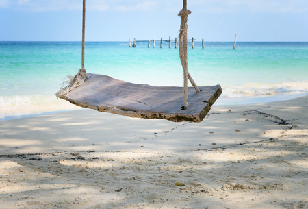 Swing on the beachの写真素材