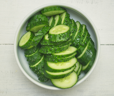 Top view of cucumber saladの写真素材