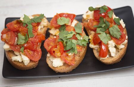 Italian bruschetta on a plate