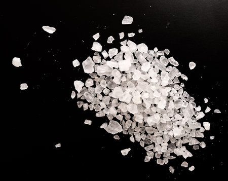 Salt on a black backgroundの写真素材
