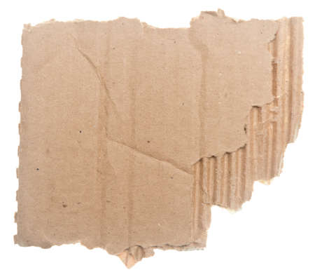 Piece of cardboard isolated on white background