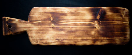 Cutting board on a black background