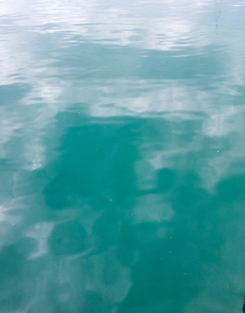 Reflection of the sky in the waterの写真素材