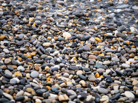 Sea stones. Smooth pebble backgroundの写真素材