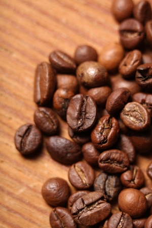 Macro photo of coffee beans, low depth of focusの写真素材