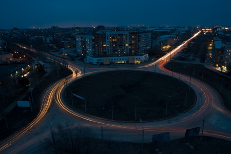 modern city at nightの写真素材